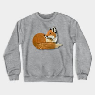 Cozy Curled Up Fox Crewneck Sweatshirt